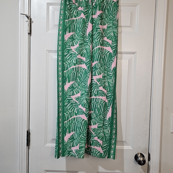 Lilly Pulitzer Green and Pink Wide Leg Pants Size Large - Picture 2 of 9